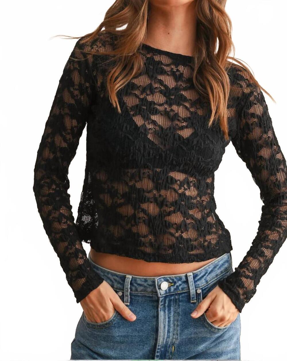 NEW MIOU MUSE floral fabric top in black